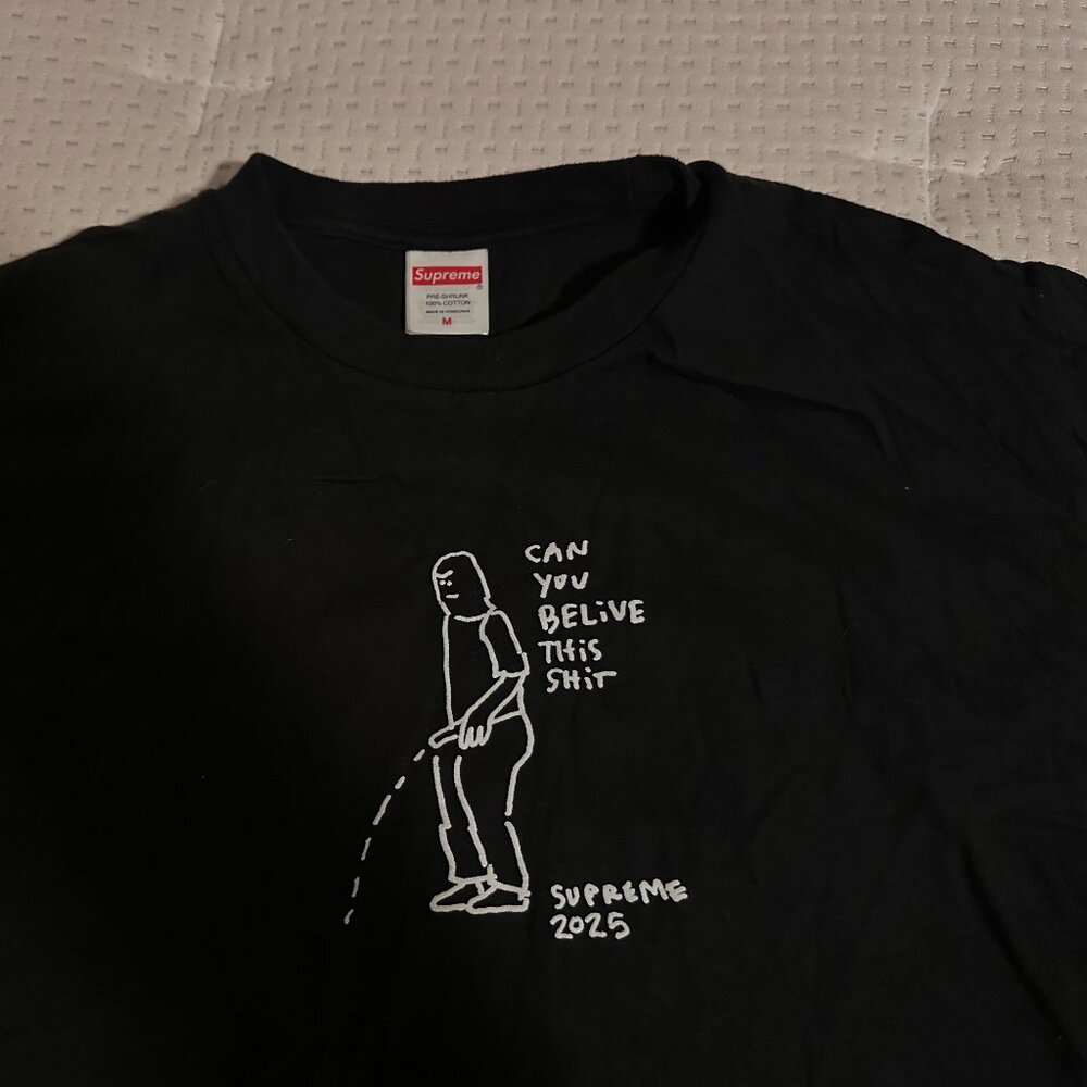 Supreme "Can You Believe This Shit" Graphic Tee - Black - FW25